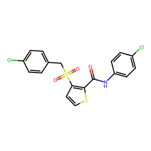 3-[(4-chlorobenzyl)sulfonyl]-N-(4-chlorophenyl)-2-thiophenecarboxamide structure