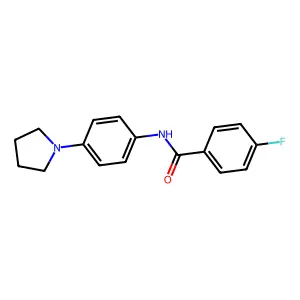 4-fluoro-N-[4-(pyrrolidin-1-yl)phenyl]benzamide structure