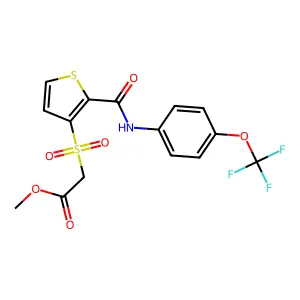 Methyl 2-[(2-{[4-(trifluoromethoxy)anilino]carbonyl}-3-thienyl)sulfonyl]acetate structure