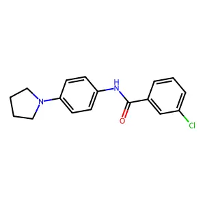 3-chloro-N-[4-(pyrrolidin-1-yl)phenyl]benzamide structure