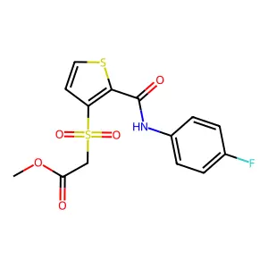 Methyl 2-({2-[(4-fluoroanilino)carbonyl]-3-thienyl}sulfonyl)acetate structure