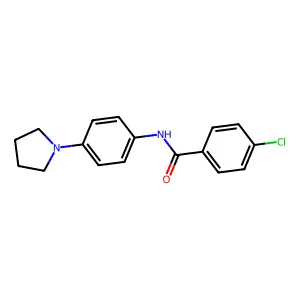 4-chloro-N-[4-(1-pyrrolidinyl)phenyl]benzenecarboxamide structure