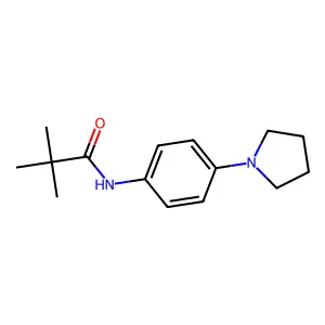 2,2-dimethyl-N-[4-(1-pyrrolidinyl)phenyl]propanamide structure