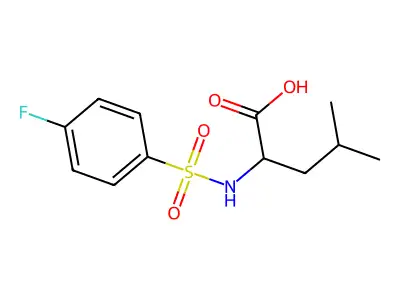 2-{[(4-Fluorophenyl)sulfonyl]amino}-4-methylpentanoic acid structure