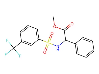 Methyl 2-phenyl-2-({[3-(trifluoromethyl)phenyl]sulfonyl}amino)acetate structure