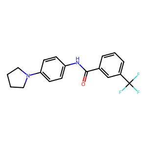 N-[4-(1-pyrrolidinyl)phenyl]-3-(trifluoromethyl)benzenecarboxamide structure
