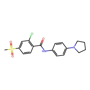 2-chloro-4-(methylsulfonyl)-N-[4-(1-pyrrolidinyl)phenyl]benzenecarboxamide structure