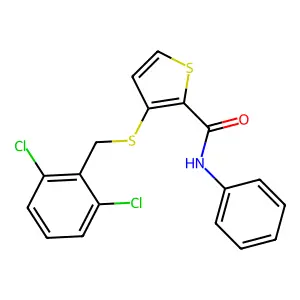3-[(2,6-dichlorobenzyl)sulfanyl]-N-phenyl-2-thiophenecarboxamide structure