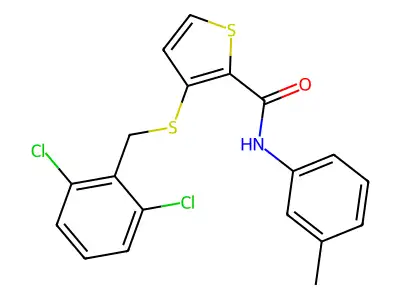 3-[(2,6-dichlorobenzyl)sulfanyl]-N-(3-methylphenyl)-2-thiophenecarboxamide structure