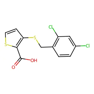 3-[(2,4-Dichlorobenzyl)sulfanyl]-2-thiophenecarboxylic acid structure