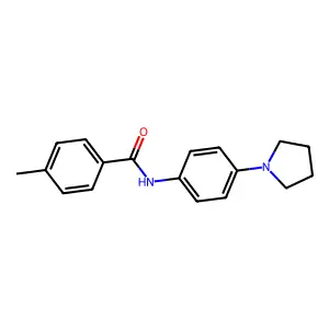 4-methyl-N-[4-(1-pyrrolidinyl)phenyl]benzenecarboxamide structure