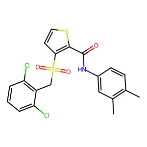 3-[(2,6-dichlorobenzyl)sulfonyl]-N-(3,4-dimethylphenyl)-2-thiophenecarboxamide structure