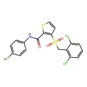 N-(4-bromophenyl)-3-[(2,6-dichlorobenzyl)sulfonyl]-2-thiophenecarboxamide structure