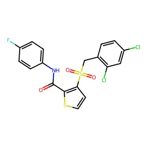 3-[(2,4-dichlorobenzyl)sulfonyl]-N-(4-fluorophenyl)-2-thiophenecarboxamide structure