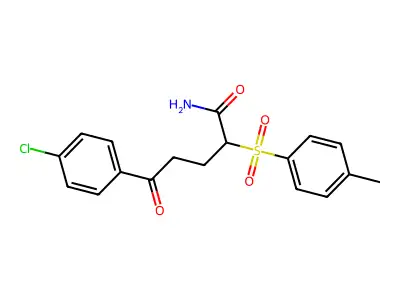 5-(4-Chlorophenyl)-2-[(4-methylphenyl)sulfonyl]-5-oxopentanamide structure