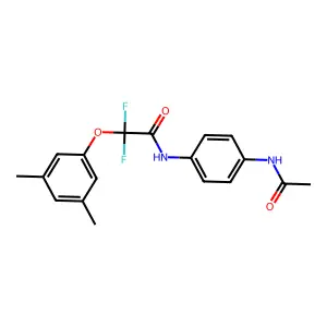 N-[4-(acetylamino)phenyl]-2-(3,5-dimethylphenoxy)-2,2-difluoroacetamide structure