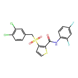 3-[(3,4-dichlorobenzyl)sulfonyl]-N-(2,4-difluorophenyl)-2-thiophenecarboxamide structure