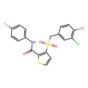 3-[(3,4-dichlorobenzyl)sulfonyl]-N-(4-fluorophenyl)-2-thiophenecarboxamide structure