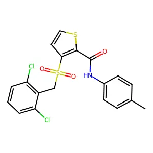 3-[(2,6-dichlorobenzyl)sulfonyl]-N-(4-methylphenyl)-2-thiophenecarboxamide structure