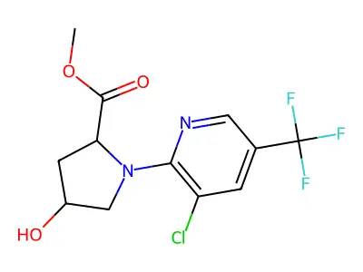 methyl 1-[3-chloro-5-(trifluoromethyl)pyridin-2-yl]-4-hydroxypyrrolidine-2-carboxylate structure