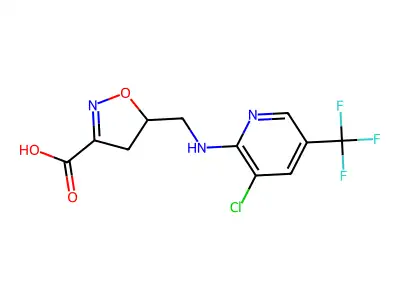 5-({[3-chloro-5-(trifluoromethyl)-2-pyridinyl]amino}methyl)-4,5-dihydro-3-isoxazolecarboxylic acid structure