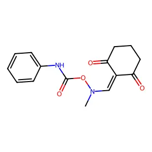 2-{[[(Anilinocarbonyl)oxy](methyl)amino]methylene}-1,3-cyclohexanedione structure
