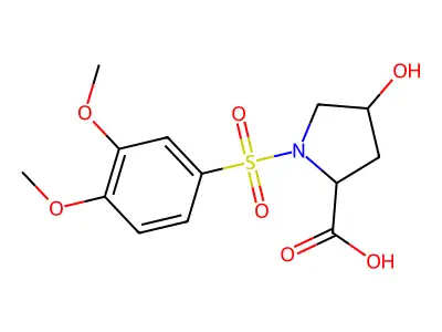 1-[(3,4-Dimethoxyphenyl)sulfonyl]-4-hydroxy-2-pyrrolidinecarboxylic acid structure
