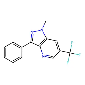 1-methyl-3-phenyl-6-(trifluoromethyl)-1H-pyrazolo[4,3-b]pyridine structure
