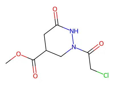 2-(2-Chloro-acetyl)-6-oxo-hexahydro-pyridazine-4-carboxylic acid methyl ester structure