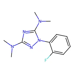 N-[3-(dimethylamino)-1-(2-fluorophenyl)-1H-1,2,4-triazol-5-yl]-N,N-dimethylamine structure