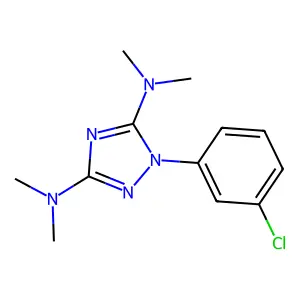N-[1-(3-chlorophenyl)-3-(dimethylamino)-1H-1,2,4-triazol-5-yl]-N,N-dimethylamine structure