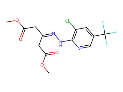 Dimethyl 3-{2-[3-chloro-5-(trifluoromethyl)-2-pyridinyl]hydrazono}pentanedioate structure