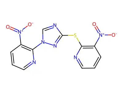 3-nitro-2-{3-[(3-nitro-2-pyridinyl)sulfanyl]-1H-1,2,4-triazol-1-yl}pyridine structure