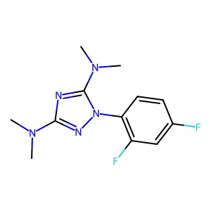 1-(2,4-difluorophenyl)-N~3~,N~3~,N~5~,N~5~-tetramethyl-1H-1,2,4-triazole-3,5-diamine structure