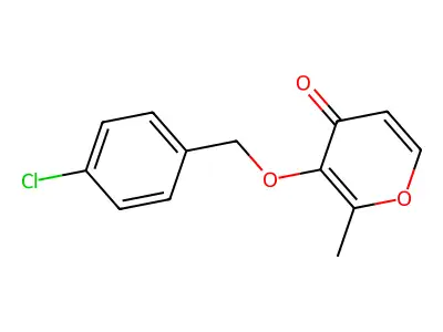 3-[(4-chlorobenzyl)oxy]-2-methyl-4H-pyran-4-one structure