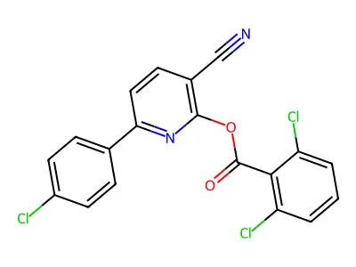 6-(4-Chlorophenyl)-3-cyano-2-pyridinyl 2,6-dichlorobenzenecarboxylate structure