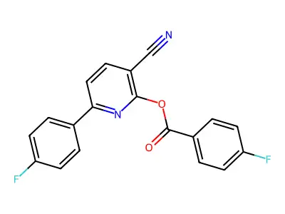 3-Cyano-6-(4-fluorophenyl)-2-pyridinyl 4-fluorobenzenecarboxylate structure