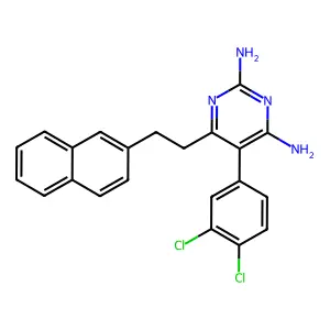 5-(3,4-Dichlorophenyl)-6-(2-naphthalen-2-ylethyl)pyrimidine-2,4-diamine structure