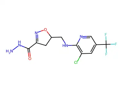 5-({[3-chloro-5-(trifluoromethyl)-2-pyridinyl]amino}methyl)-4,5-dihydro-3-isoxazolecarbohydrazide structure
