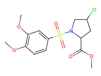 Methyl 4-chloro-1-[(3,4-dimethoxyphenyl)sulfonyl]-2-pyrrolidinecarboxylate structure