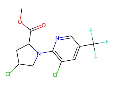 methyl 4-chloro-1-[3-chloro-5-(trifluoromethyl)-2-pyridinyl]-2-pyrrolidinecarboxylate structure
