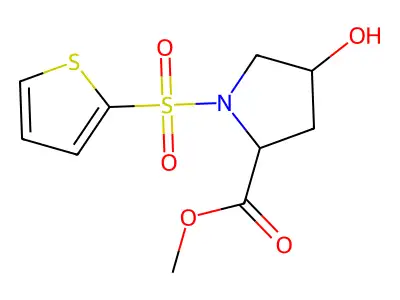 Methyl 4-hydroxy-1-(2-thienylsulfonyl)-2-pyrrolidinecarboxylate structure