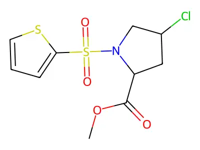 Methyl 4-chloro-1-(2-thienylsulfonyl)-2-pyrrolidinecarboxylate structure