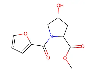 Methyl 1-(2-furylcarbonyl)-4-hydroxy-2-pyrrolidinecarboxylate structure