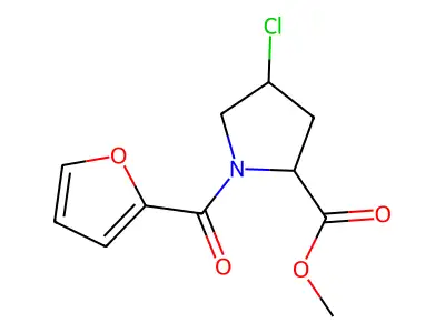 Methyl 4-chloro-1-(2-furylcarbonyl)-2-pyrrolidinecarboxylate structure