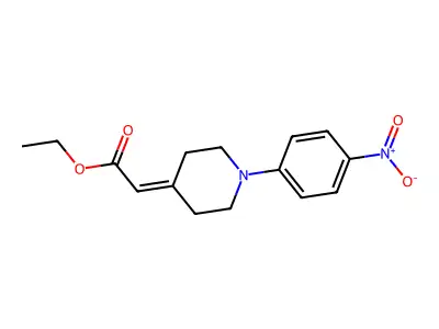 Ethyl 2-[1-(4-nitrophenyl)piperidin-4-ylidene]acetate structure