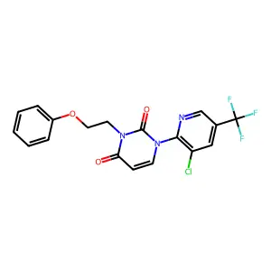 1-[3-chloro-5-(trifluoromethyl)-2-pyridinyl]-3-(2-phenoxyethyl)-2,4(1H,3H)-pyrimidinedione structure