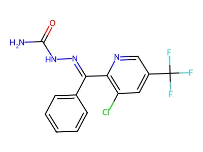 [[[3-Chloro-5-(trifluoromethyl)-2-pyridinyl]-phenylmethylidene]amino]urea structure