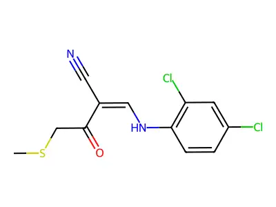 2-[(2,4-Dichloroanilino)methylidene]-4-methylsulfanyl-3-oxobutanenitrile structure