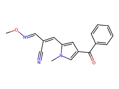 3-(4-Benzoyl-1-methylpyrrol-2-yl)-2-(methoxyiminomethyl)prop-2-enenitrile structure